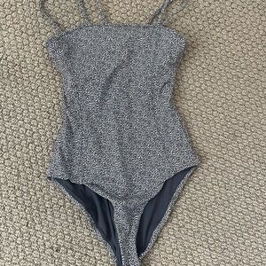 Stylish Black and White Swimsuit